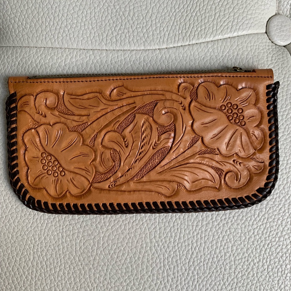 Vintage tooled leather wallet